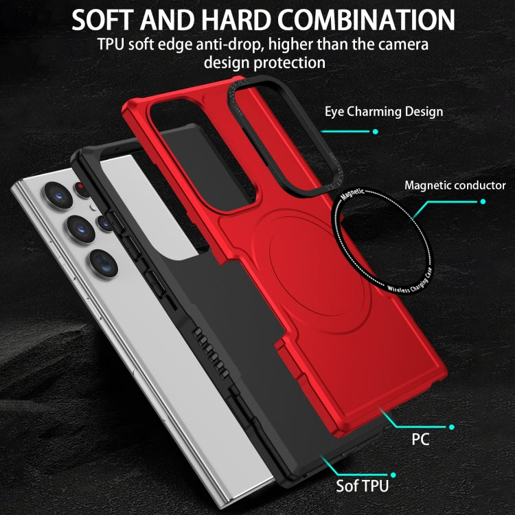 For Samsung Galaxy S23 Ultra 5G MagSafe Shockproof Armor Phone Case(Red) - Galaxy S23 Ultra 5G Cases by buy2fix | Online Shopping UK | buy2fix