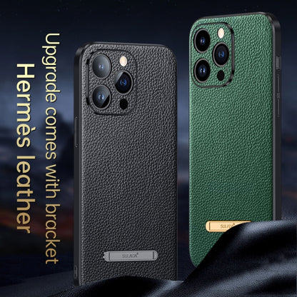 For iPhone 14 Plus SULADA Famous Artisan Series Litchi Leather PC + TPU Phone Case(Black) - iPhone 14 Plus Cases by SULADA | Online Shopping UK | buy2fix