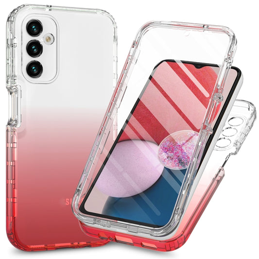 For Samsung Galaxy A14 4G / A14 5G Integrated Transparent Gradient Color TPU + PC + PET Protective Phone Case(Pink) - Galaxy Phone Cases by buy2fix | Online Shopping UK | buy2fix
