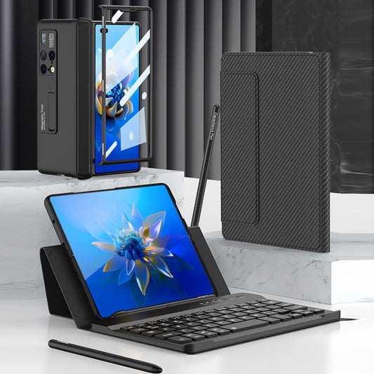 For Huawei Mate X2 GKK Magnetic Folding Bluetooth Keyboard Leather Case with Pen(Carbon Fibre) - Huawei Cases by GKK | Online Shopping UK | buy2fix