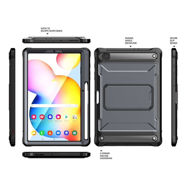 For Samsung Galaxy Tab S6 Lite Explorer PC + TPU Tablet Protective Case with Pen Slot(Grey) - Tab S6 Lite P610 / P615 by buy2fix | Online Shopping UK | buy2fix