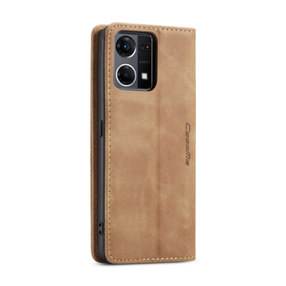 For OPPO Reno7 4G Indonesia/F21 Pro 4G/Reno8 4G CaseMe 013 Multifunctional Horizontal Flip Leather Phone Case(Brown) - OPPO Cases by CaseMe | Online Shopping UK | buy2fix