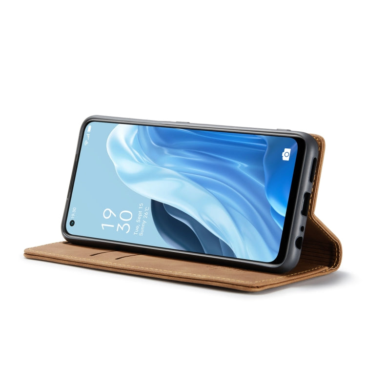 For OPPO Reno7 4G Indonesia/F21 Pro 4G/Reno8 4G CaseMe 013 Multifunctional Horizontal Flip Leather Phone Case(Brown) - OPPO Cases by CaseMe | Online Shopping UK | buy2fix