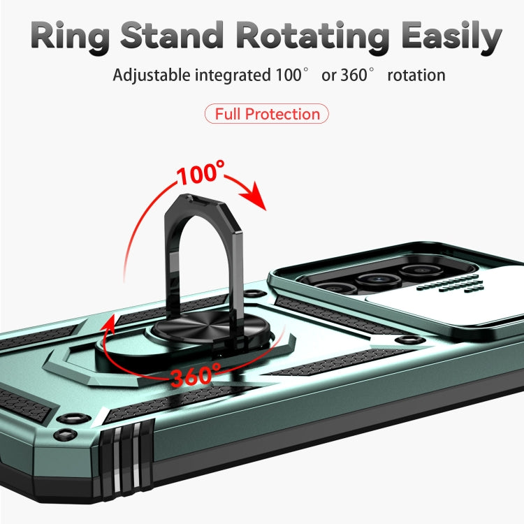 For Samsung Galaxy A54 5G Sliding Camshield Holder Phone Case(Dark Green) - Galaxy Phone Cases by buy2fix | Online Shopping UK | buy2fix