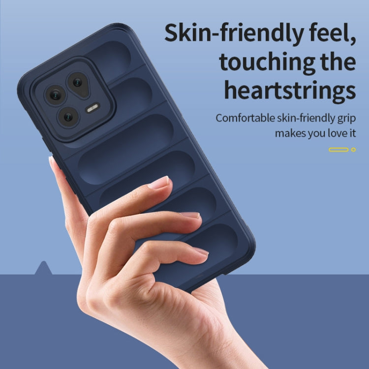 For Xiaomi 13 Magic Shield TPU + Flannel Phone Case(Dark Blue) - 13 Cases by buy2fix | Online Shopping UK | buy2fix