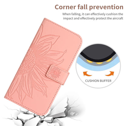 For TCL 40 SE HT04 Skin Feel Sun Flower Embossed Flip Leather Phone Case with Lanyard(Pink) - More Brand by buy2fix | Online Shopping UK | buy2fix