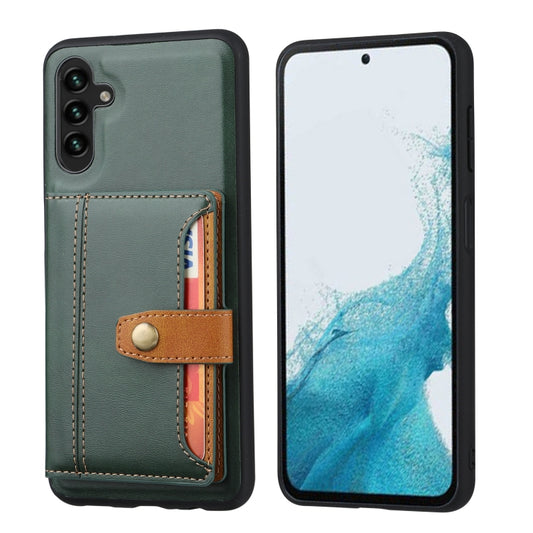 For Samsung Galaxy A54 5G Calfskin Card Slot TPU + PU Phone Case(Green) - Galaxy Phone Cases by buy2fix | Online Shopping UK | buy2fix