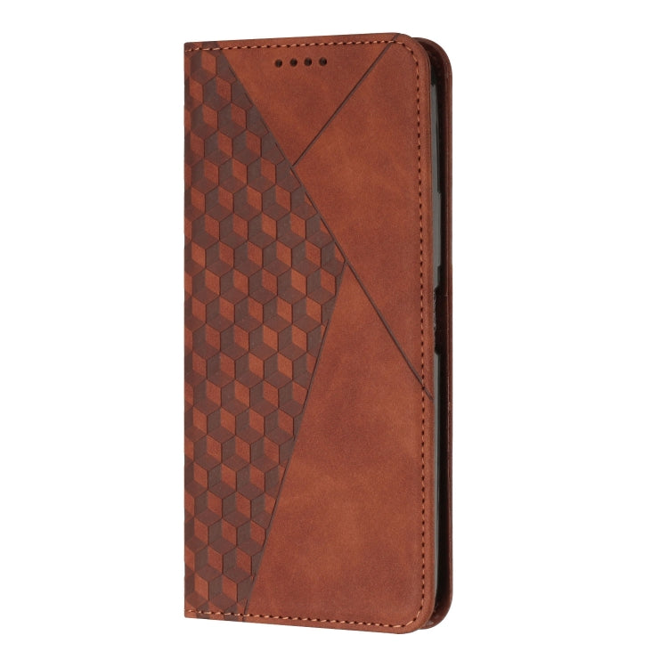 For Xiaomi Redmi Note 12 Pro Speed / Poco X5 Pro 5G Diamond Pattern Skin Feel Magnetic Leather Phone Case(Brown) - Xiaomi Cases by buy2fix | Online Shopping UK | buy2fix