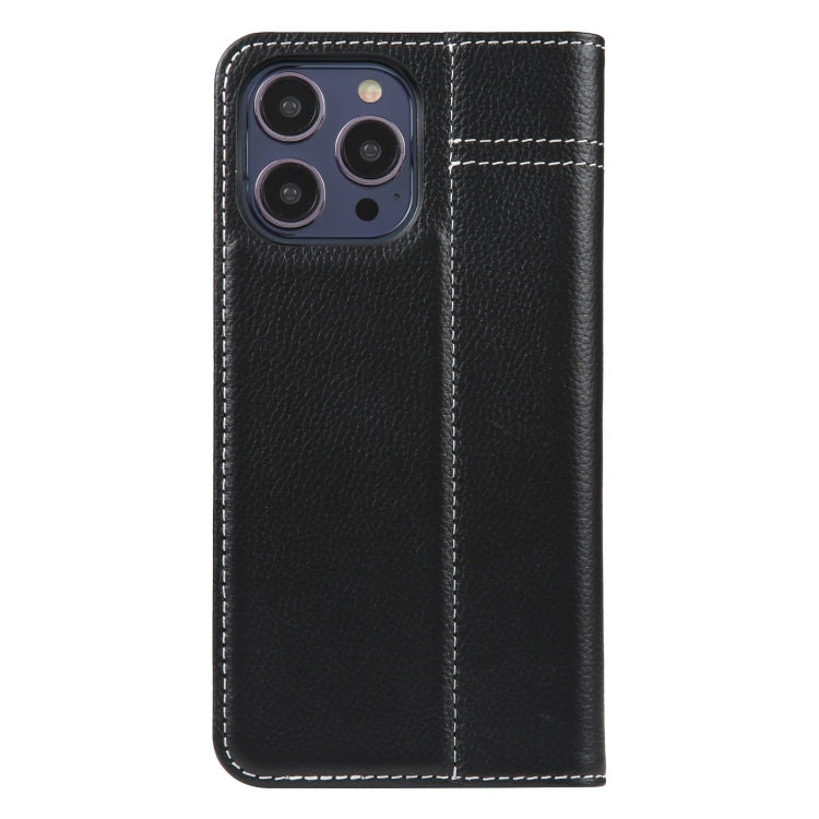 For iPhone 13 Pro GEBEI Top-grain Horizontal Flip Leather Phone Case(Black) - iPhone 13 Pro Cases by GEBEI | Online Shopping UK | buy2fix