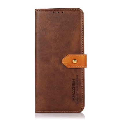 For Samsung Galaxy A24 4G KHAZNEH Dual-color Cowhide Texture Leather Phone Case(Brown) - Galaxy Phone Cases by buy2fix | Online Shopping UK | buy2fix