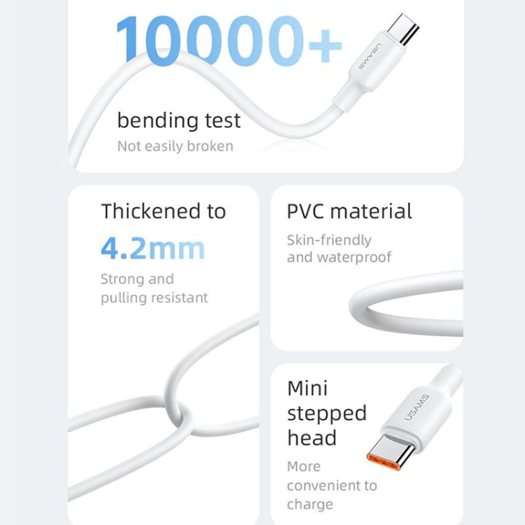 USAMS US-SJ615 U84 PD100W USB-C / Type-C to USB-C / Type-C Charging Data Cable, Cable Length:3m(White) -  by USAMS | Online Shopping UK | buy2fix