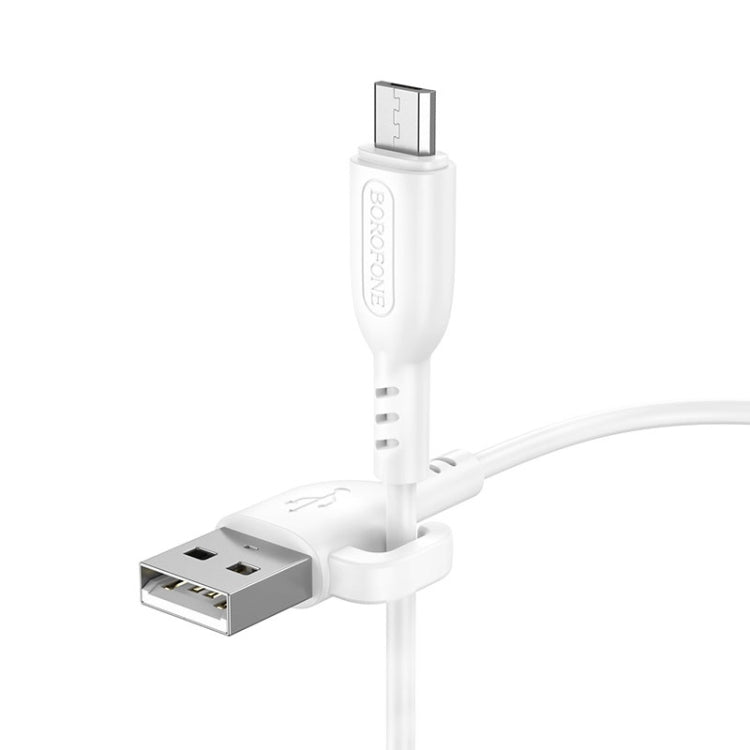 Borofone BX91 USB to Micro USB Symbol 2.4A Charging Data Cable, Length:1m(White) -  by Borofone | Online Shopping UK | buy2fix