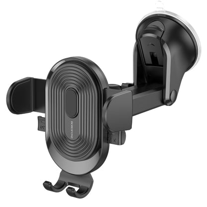 Borofone BH85 Car Center Console One-button Phone Bracket(Black) - Car Holders by Borofone | Online Shopping UK | buy2fix