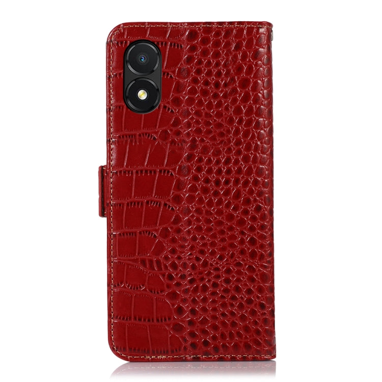 For Honor X5 Crocodile Top Layer Cowhide Leather Phone Case(Red) - Honor Cases by buy2fix | Online Shopping UK | buy2fix