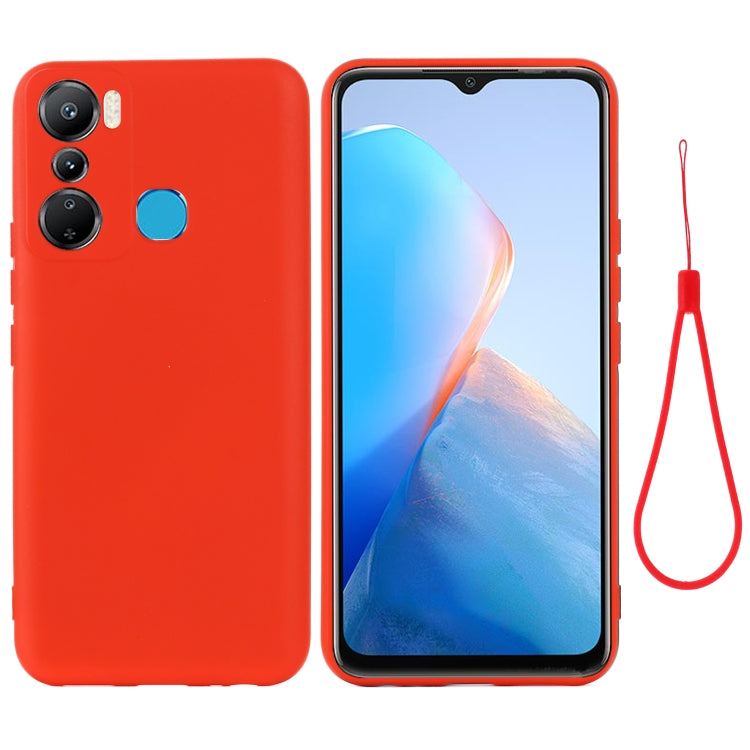 For Infinix Hot 20i X665E Pure Color Liquid Silicone Shockproof Phone Case(Red) - Infinix Cases by buy2fix | Online Shopping UK | buy2fix