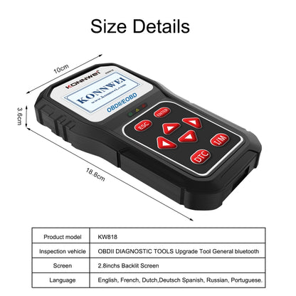 KONNWE KW818 Car OBD2 Bluetooth Fault Detector Diagnostic Tools - Code Readers & Scan Tools by KONNWEI | Online Shopping UK | buy2fix