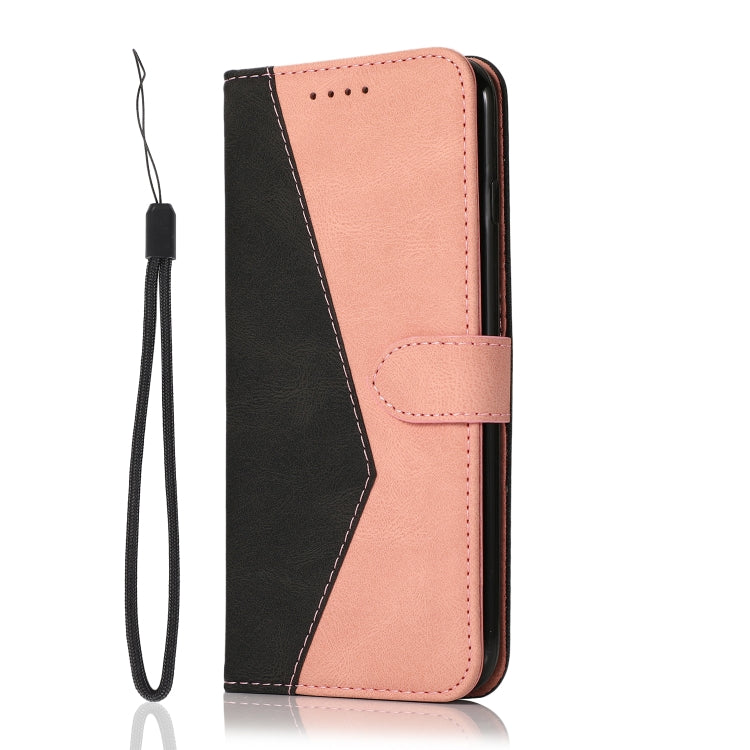 For Samsung Galaxy A10s Dual-color Stitching Leather Phone Case(Black Rose Gold) - Galaxy Phone Cases by buy2fix | Online Shopping UK | buy2fix