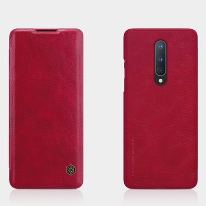 For OnePlus 8 NILLKIN QIN Series Crazy Horse Texture Horizontal Flip Leather Case with Card Slot(Red) - OnePlus Cases by NILLKIN | Online Shopping UK | buy2fix