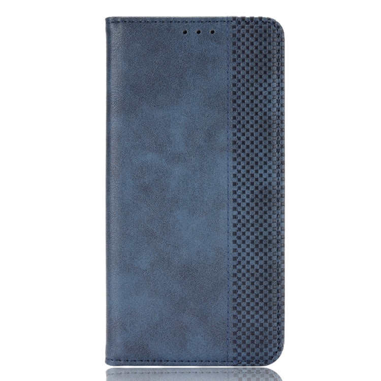 For TCL 408 Magnetic Buckle Retro Texture Leather Phone Case(Blue) - More Brand by buy2fix | Online Shopping UK | buy2fix