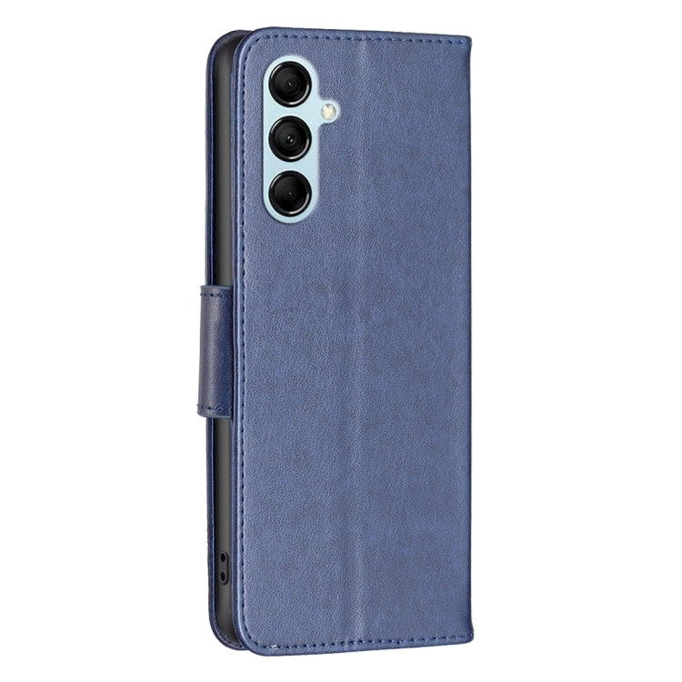 For Samsung Galaxy M14 5G Two Butterflies Embossing Leather Phone Case(Blue) - Galaxy Phone Cases by buy2fix | Online Shopping UK | buy2fix