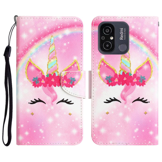 For Xiaomi Redmi 12C Colored Drawing Leather Phone Case(Unicorn) - Xiaomi Cases by buy2fix | Online Shopping UK | buy2fix