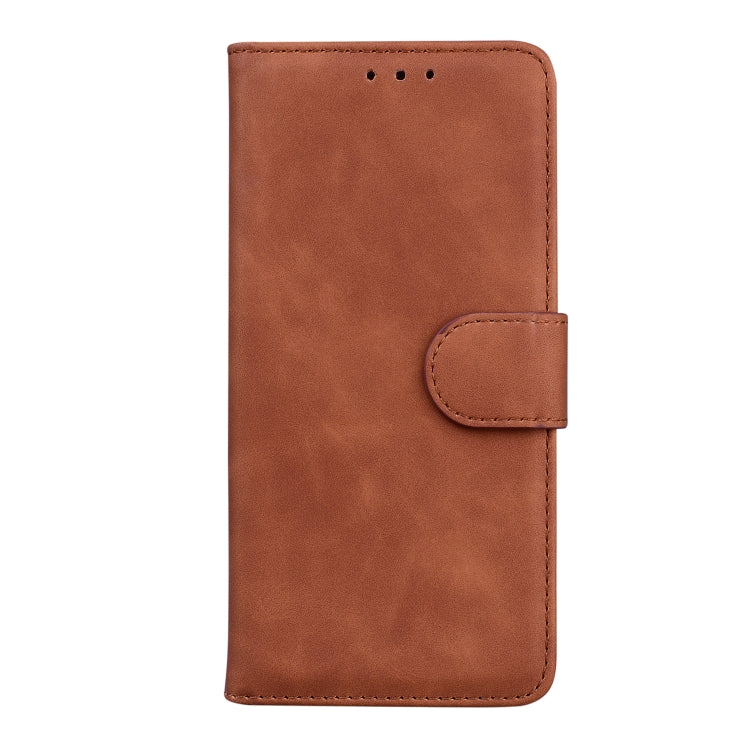 For Xiaomi Redmi 12C / 11A Skin Feel Pure Color Flip Leather Phone Case(Brown) - Xiaomi Cases by buy2fix | Online Shopping UK | buy2fix