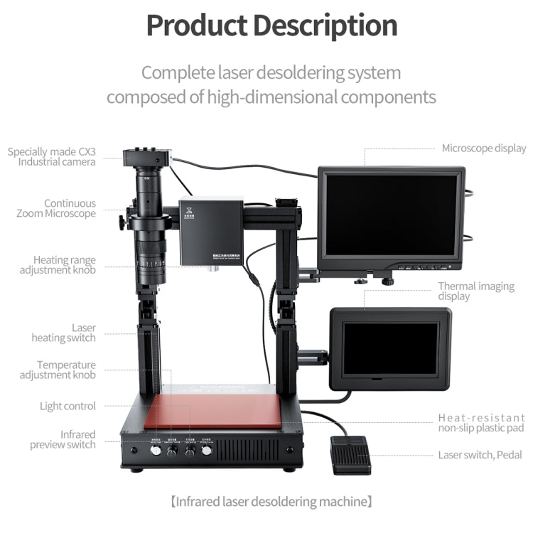 Mega-idea Intelligent Infrared Laser Desoldering Machine, Model:Without Microscope Set(EU Plug) - Separation Equipment by QIANLI | Online Shopping UK | buy2fix