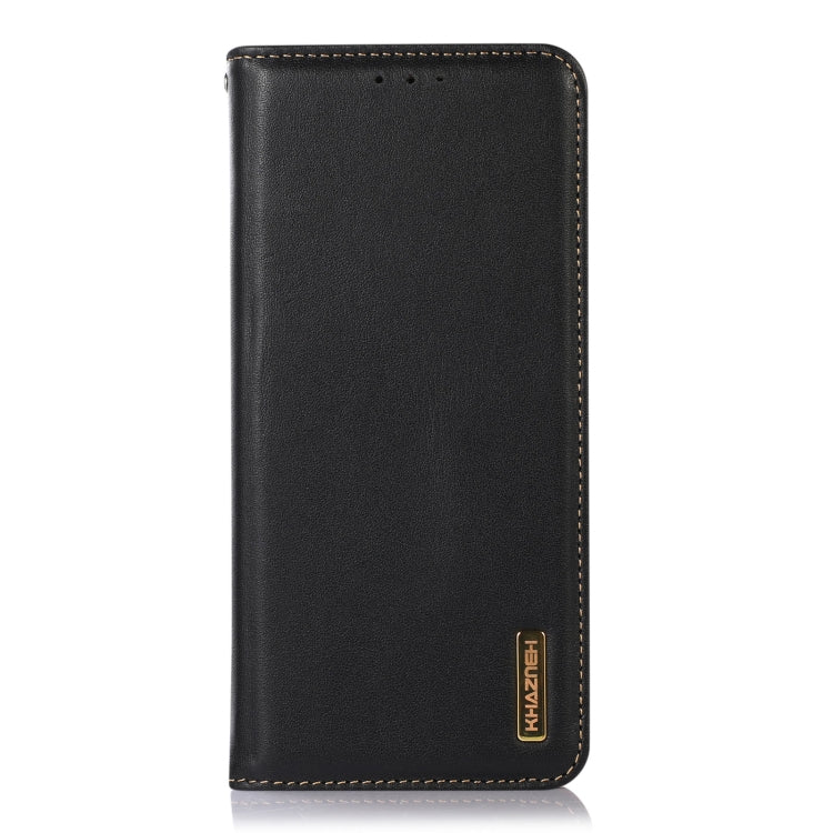 For Motorola Moto G14 4G KHAZNEH Nappa Top Layer Cowhide Leather Phone Case(Black) - Motorola Cases by buy2fix | Online Shopping UK | buy2fix