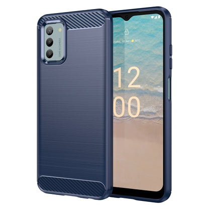 For Nokia G22 Brushed Texture Carbon Fiber TPU Phone Case(Blue) - Nokia Cases by buy2fix | Online Shopping UK | buy2fix