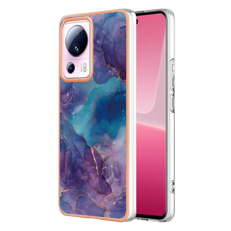 For Xiaomi 13 Lite 5G Electroplating Marble Dual-side IMD Phone Case(Purple 016) - 13 Lite Cases by buy2fix | Online Shopping UK | buy2fix