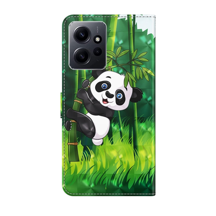 For Xiaomi Redmi Note 12 4G Global 3D Painting Pattern Flip Leather Phone Case(Bamboo Panda) - Note 12 Cases by buy2fix | Online Shopping UK | buy2fix