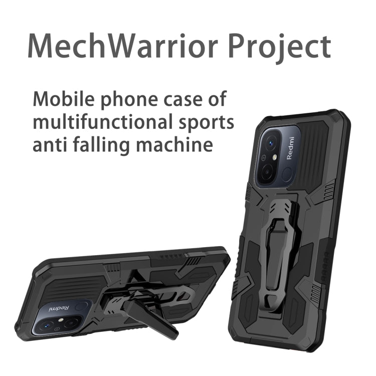 For Xiaomi Redmi 12C Armor Warrior Shockproof PC + TPU Phone Case(Black) - Xiaomi Cases by buy2fix | Online Shopping UK | buy2fix