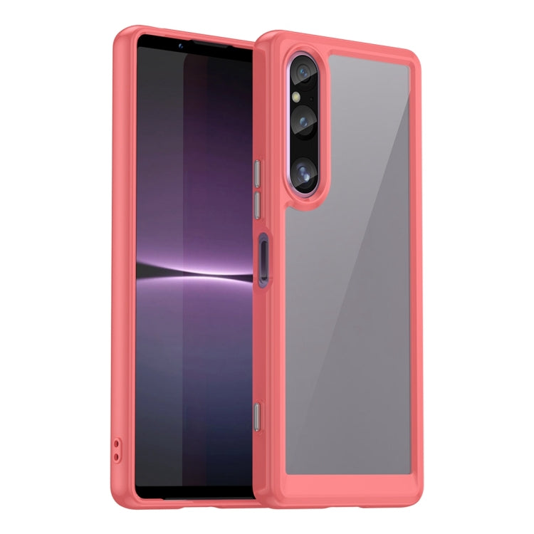 For Sony Xperia 1 V Colorful Series Acrylic + TPU Phone Case(Red) - Sony Cases by buy2fix | Online Shopping UK | buy2fix