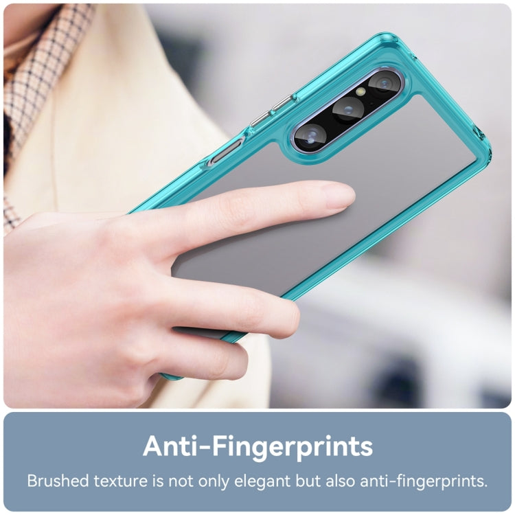 For Sony Xperia 1 V Colorful Series Acrylic + TPU Phone Case(Transparent Blue) - Sony Cases by buy2fix | Online Shopping UK | buy2fix