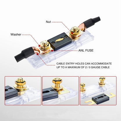 2 in 1 ANL Car Fuse Holder Electrical Protection Insulating Cover, Current:80A -  by buy2fix | Online Shopping UK | buy2fix