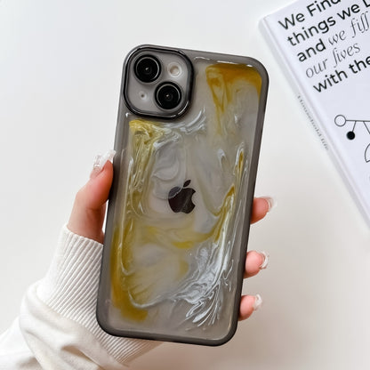 For iPhone 14 Plus Oil Painting Electroplating TPU Phone Case(Grey) - iPhone 14 Plus Cases by buy2fix | Online Shopping UK | buy2fix
