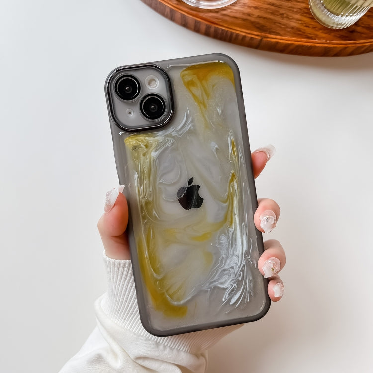 For iPhone 14 Plus Oil Painting Electroplating TPU Phone Case(Grey) - iPhone 14 Plus Cases by buy2fix | Online Shopping UK | buy2fix