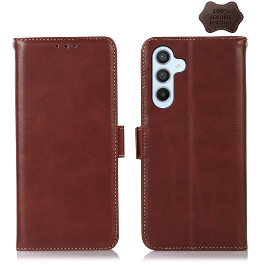 For Samsung Galaxy M54 5G Crazy Horse Top Layer Cowhide Leather Phone Case(Brown) - Galaxy Phone Cases by buy2fix | Online Shopping UK | buy2fix