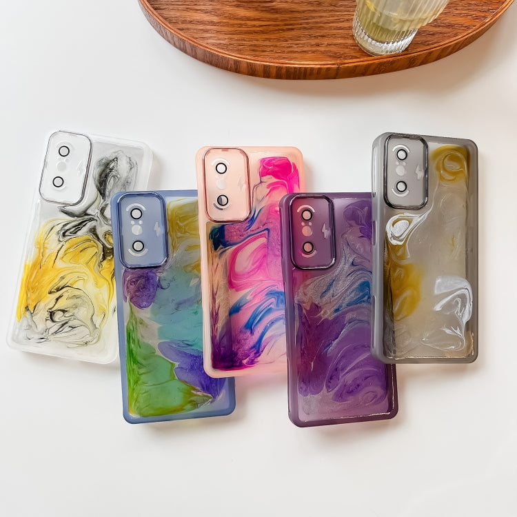 For Xiaomi Redmi K40 Gaming Oil Painting Electroplating TPU Phone Case(Blue) - K40 Gaming Cases by buy2fix | Online Shopping UK | buy2fix