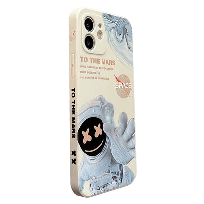 For iPhone 7 Plus Martian Astronaut Pattern Shockproof Phone Case(White) - More iPhone Cases by buy2fix | Online Shopping UK | buy2fix