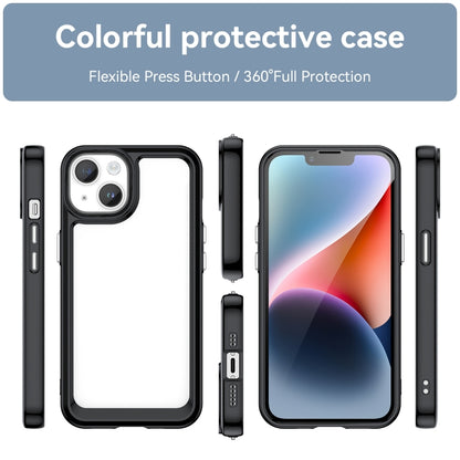 For iPhone 15 Plus Colorful Series Acrylic + TPU Phone Case(Black) - iPhone 15 Plus Cases by buy2fix | Online Shopping UK | buy2fix