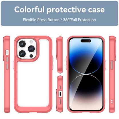 For iPhone 15 Pro Colorful Series Acrylic + TPU Phone Case(Red) - iPhone 15 Pro Cases by buy2fix | Online Shopping UK | buy2fix