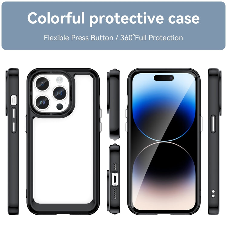 For iPhone 15 Pro Max Colorful Series Acrylic + TPU Phone Case(Black) - iPhone 15 Pro Max Cases by buy2fix | Online Shopping UK | buy2fix