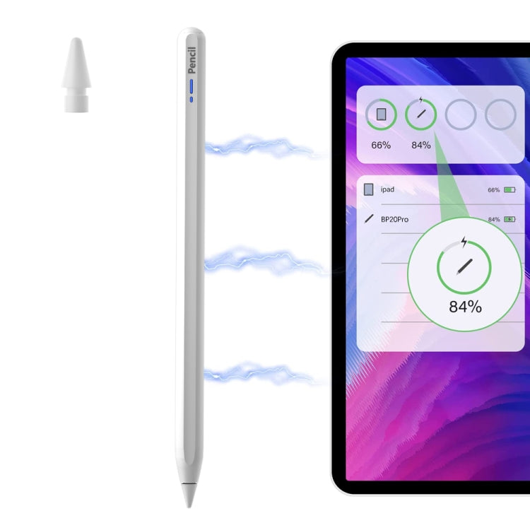 BP20Pro Magnetic Wireless Charging Active Bluetooth Stylus Pen(White) - Stylus Pen by buy2fix | Online Shopping UK | buy2fix