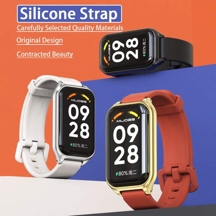 For Redmi Band 2 Mijobs Metal Shell Silicone Watch Band(Orange Gold) - Watch Bands by MIJOBS | Online Shopping UK | buy2fix