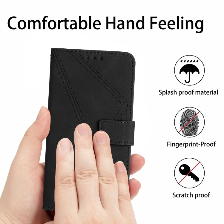 For iPhone 13 Pro Stitching Embossed Leather Phone Case(Black) - iPhone 13 Pro Cases by buy2fix | Online Shopping UK | buy2fix