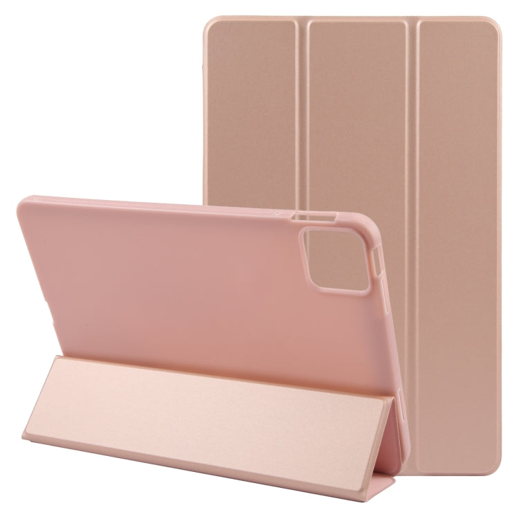 For Xiaomi Pad 6 / Pad 6 Pro Three-fold Holder Flip Tablet Leather Case(Rose Gold) -  by buy2fix | Online Shopping UK | buy2fix