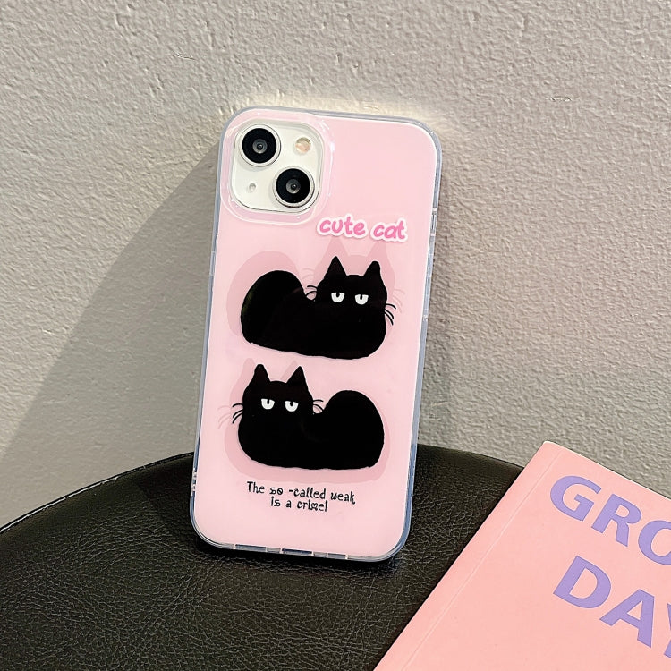 For iPhone 13 Pro IMD Cute Animal Pattern Phone Case(Cat) - iPhone 13 Pro Cases by buy2fix | Online Shopping UK | buy2fix