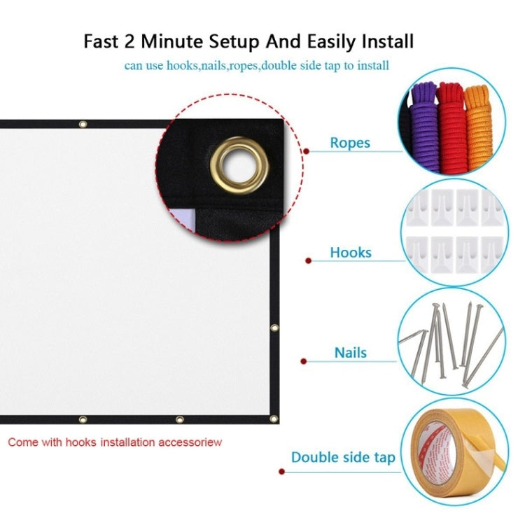 Simple Folding Thin Polyester Projector Film Curtain, Size:150 inch 4:3 - Other by buy2fix | Online Shopping UK | buy2fix