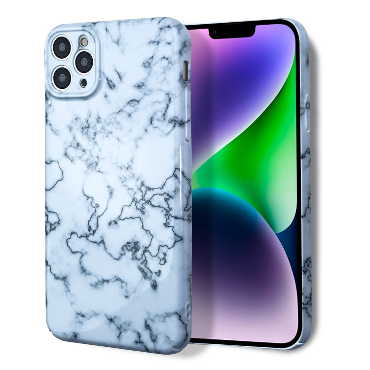 For iPhone 14 Plus Marble Pattern Phone Case(Green White) - iPhone 14 Plus Cases by buy2fix | Online Shopping UK | buy2fix